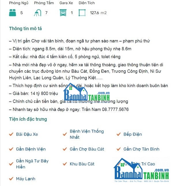 Mẫu tin đăng bán nhà 1