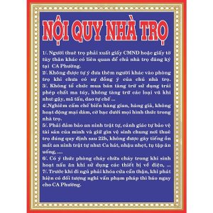 Bảng nội quy nhà trọ