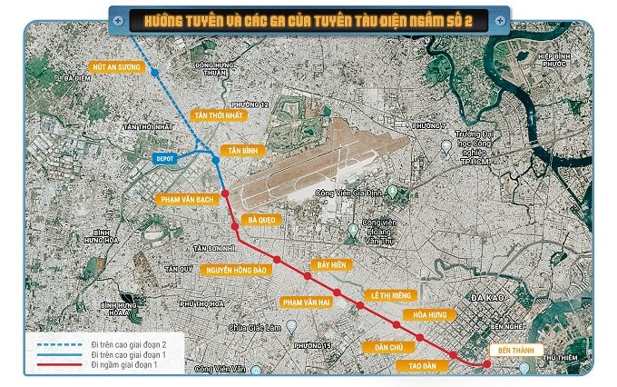Thông tin về hướng tuyến và ga của Metro số 2